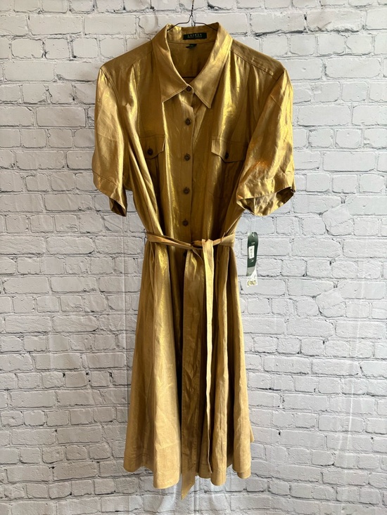 Ralph Lauren Dresses & Skirts - *NEW* Ralph Lauren Woman Casablanca Linen Gold Shimmer Dress - Size 22W